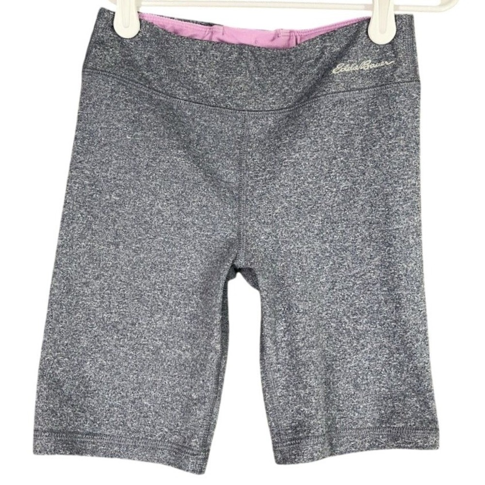Eddie Bauer Shorts Girls Small Gray Youth Biker Compression Stretch Athletic